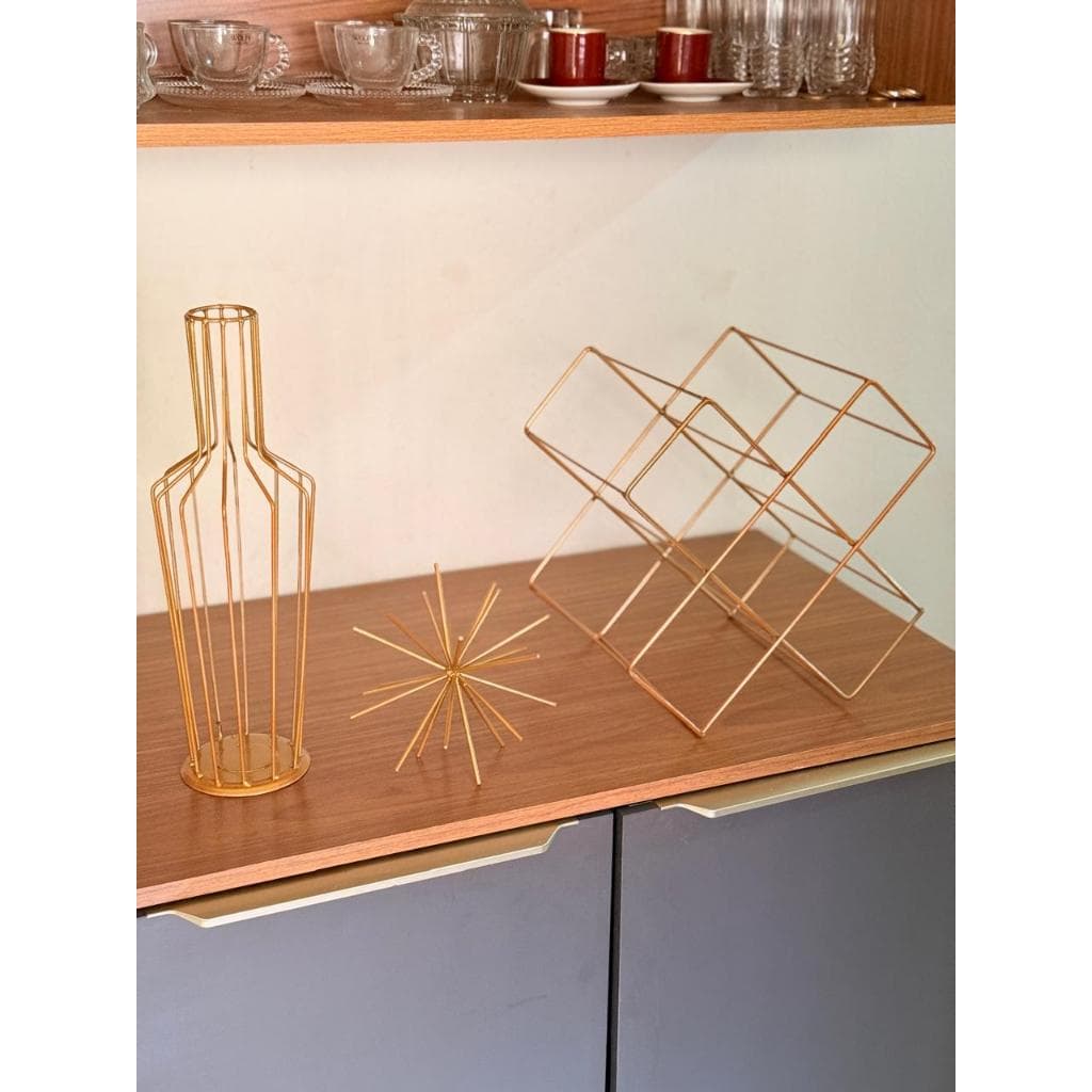 Kit Adega X + Ouriço + Garrafa Aramada Porta Rolhas Ferro Mesa e Cantinho do Vinho