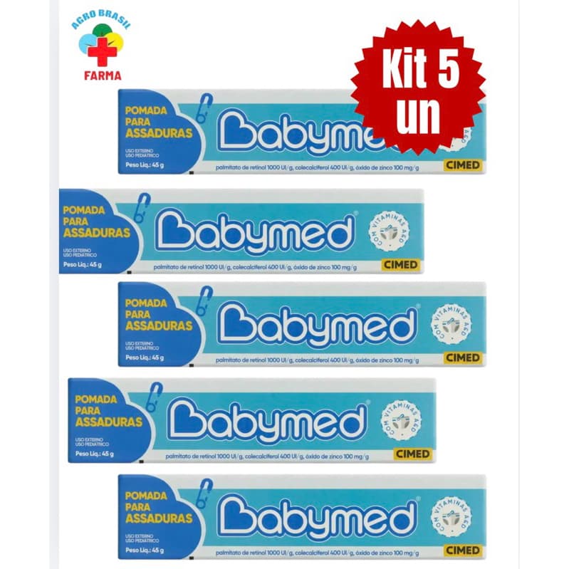 kit 5 pomadas babymed Cimed 45g previne assaduras