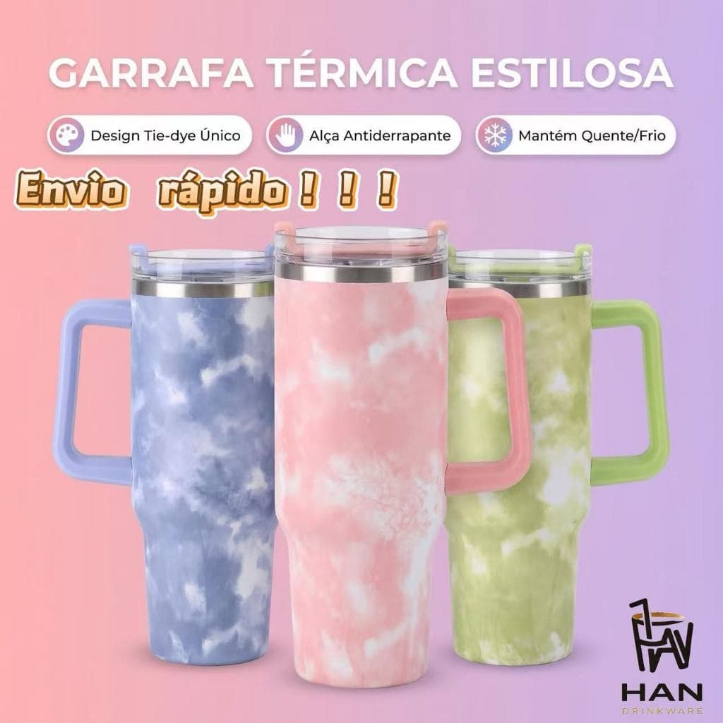 Copo Garrafa  Térmico Inox 304 Portátil 1200ML com Tampa e Canudo Garrafa Térmica Inoxidável