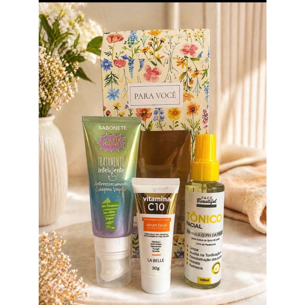 kit skincare(Sabonete ,serum e tonico.)