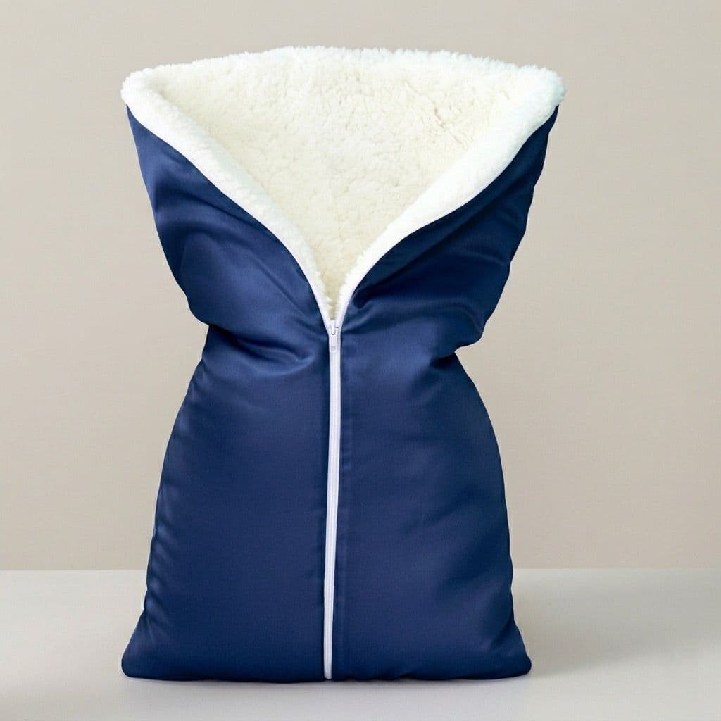 Saco de Dormir Bebê Sherpa Acolchoado Inverno Quentinho com Zíper Ajustável