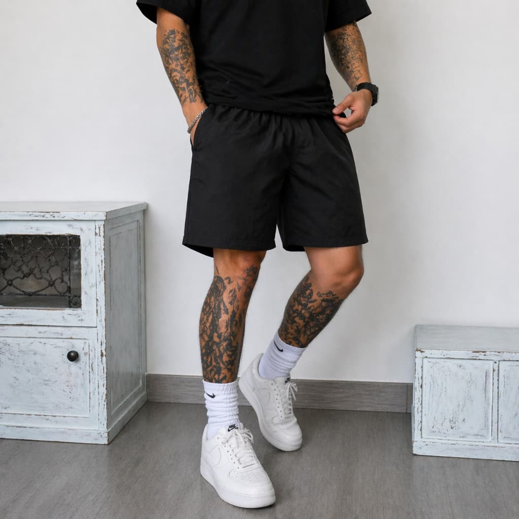 Short Masculino Tactel Elastano Básico Bermuda Praia com Bolsos