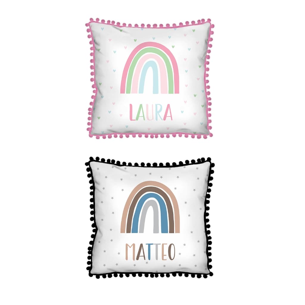 Almofada Pompom Nomes - PERSONALIZÁVEL P/ MENINOS E MENINAS