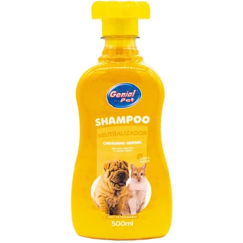 Shampoo Neutralizador de Odores Genial Pet 500ml – Brilho, Maciez e Perfume Herbal