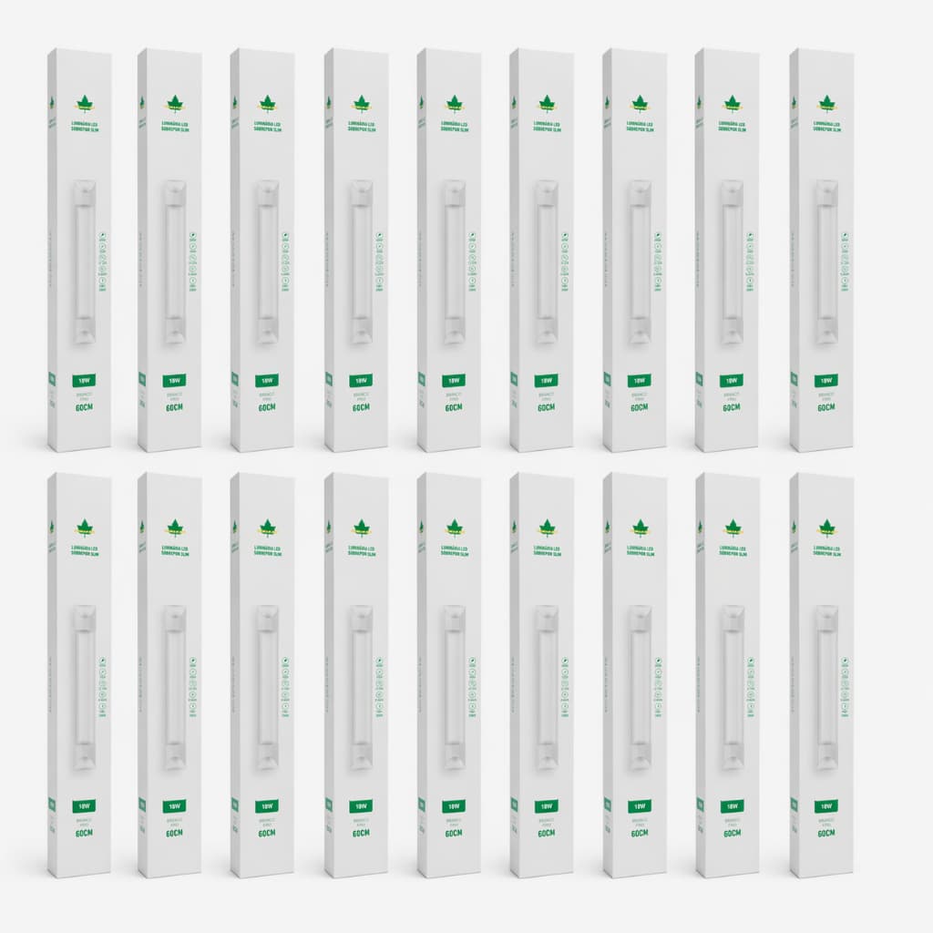 Kit com 20 Luminária Led Slim 18W 6000K 60cm
