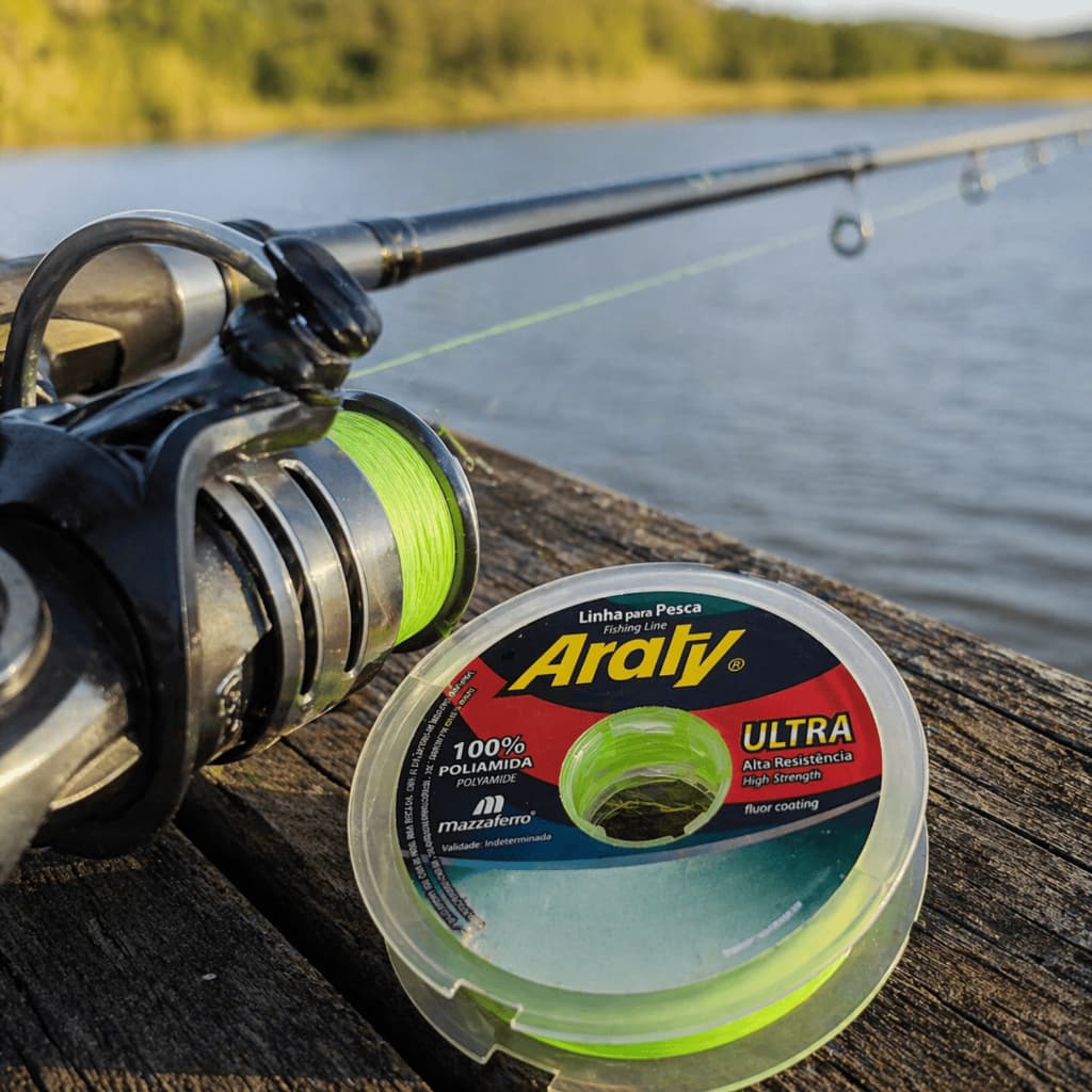 Linha de Pesca Araty Ultra Monofilamento 120M 0.25MM Nylon Revestido em Carbono Baixa Mémoria
