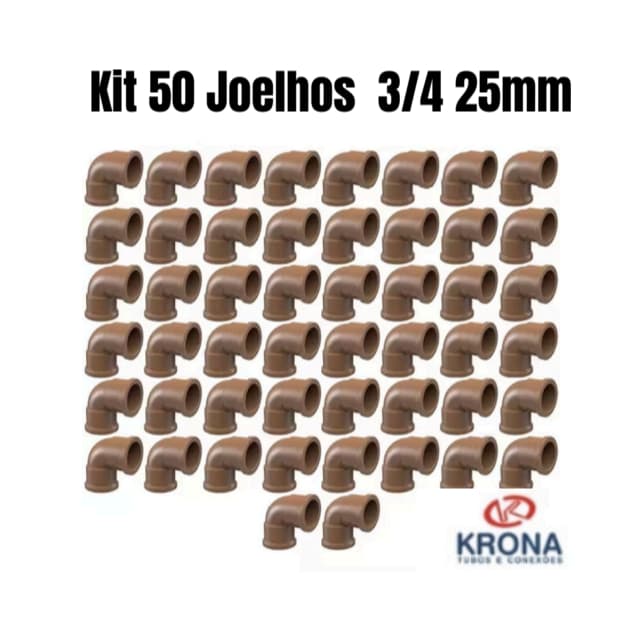 Kit 50 Joelhos Cotovelos 25mm 3/4 Soldável Agua Fria Melhor Custo Beneficio Qualidade Krona
