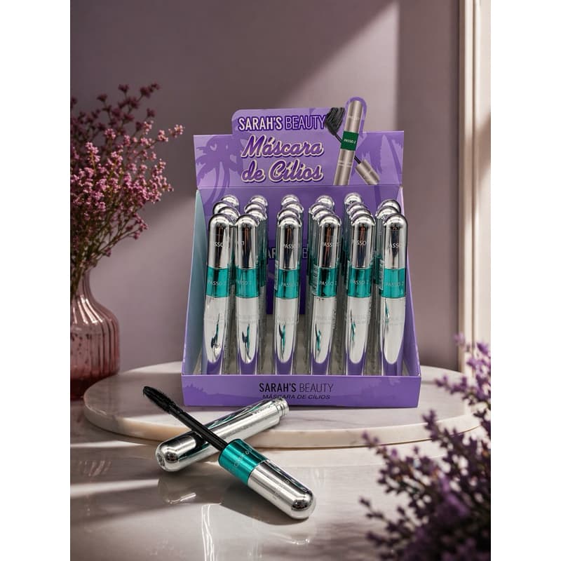 Máscara para cílios Sarah's 2 em 1 preto à prova d'água 15ml alongador volumizador