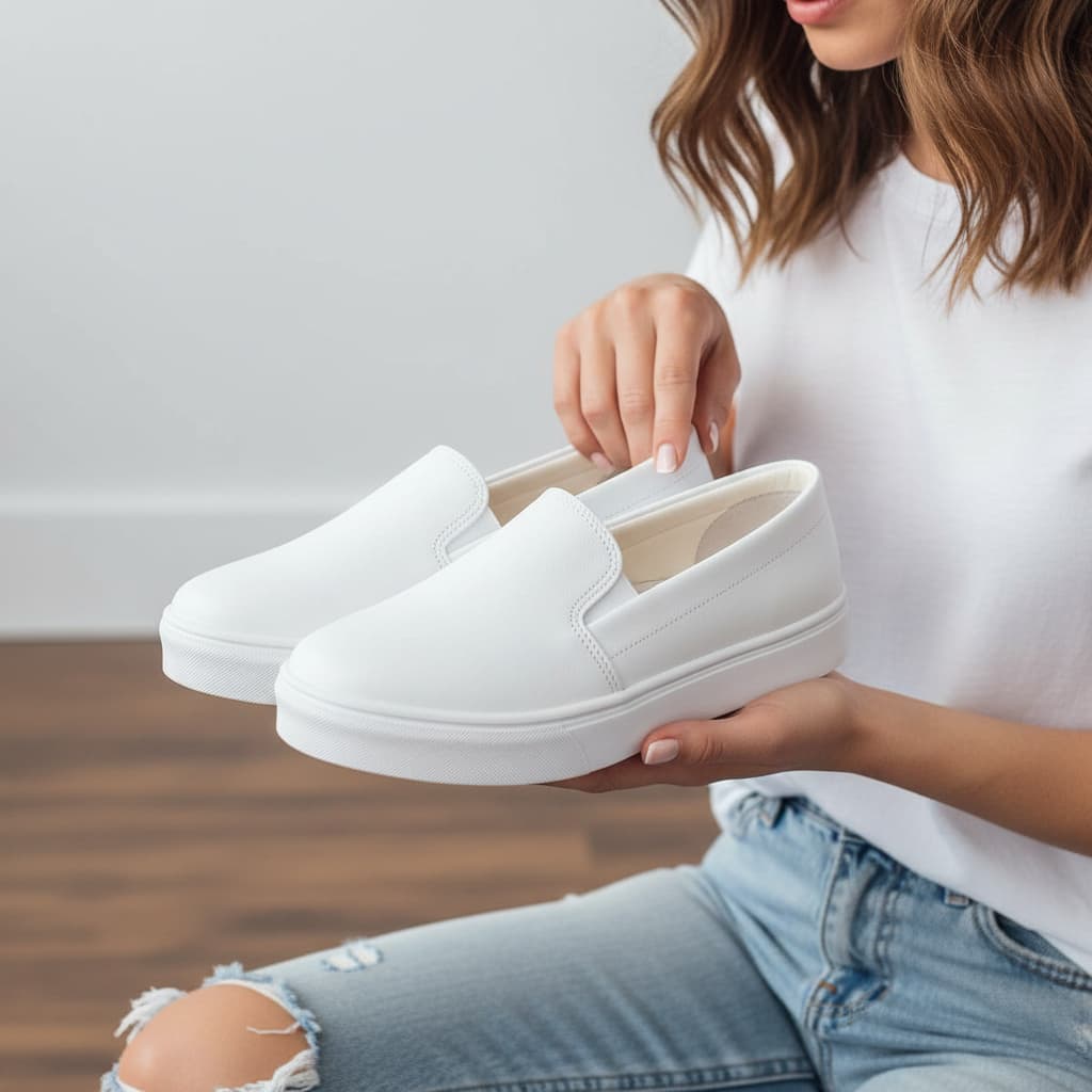 Tênis Feminino  Sapatenis Casual Calce Fácil Slip On SnapShoes Iate Plataforma