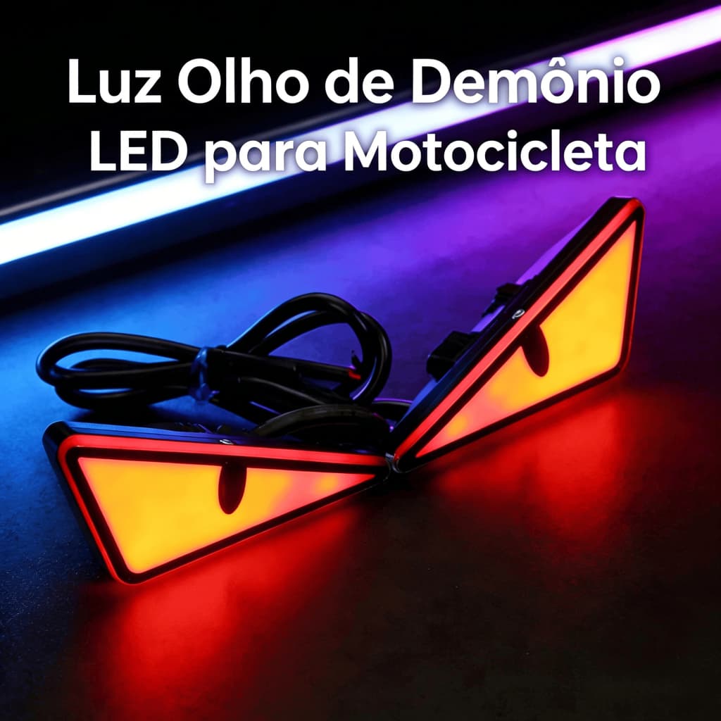 Farol Olho Demonio Diabo LED 12V Mini Projetor Universal A Prova Dagua Tuning Carro Moto