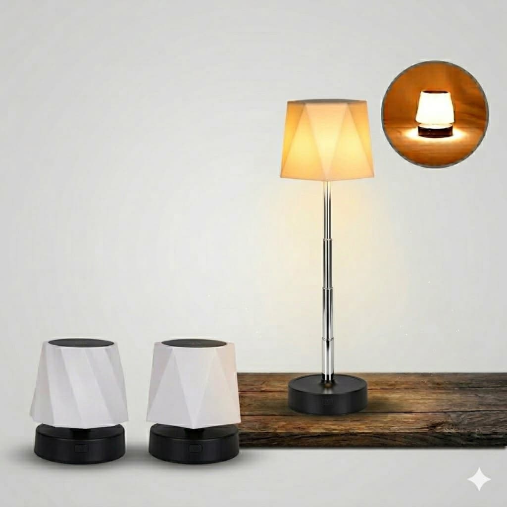 Abajur LED Sem Fio Recarregável Touch Luz Ambiente Quarto Sala Decoração Elegante