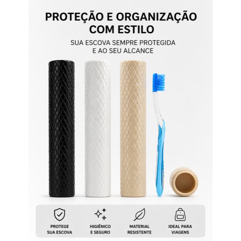 Porta Escova De Dente Estojo Protetor Higiênico Resistente