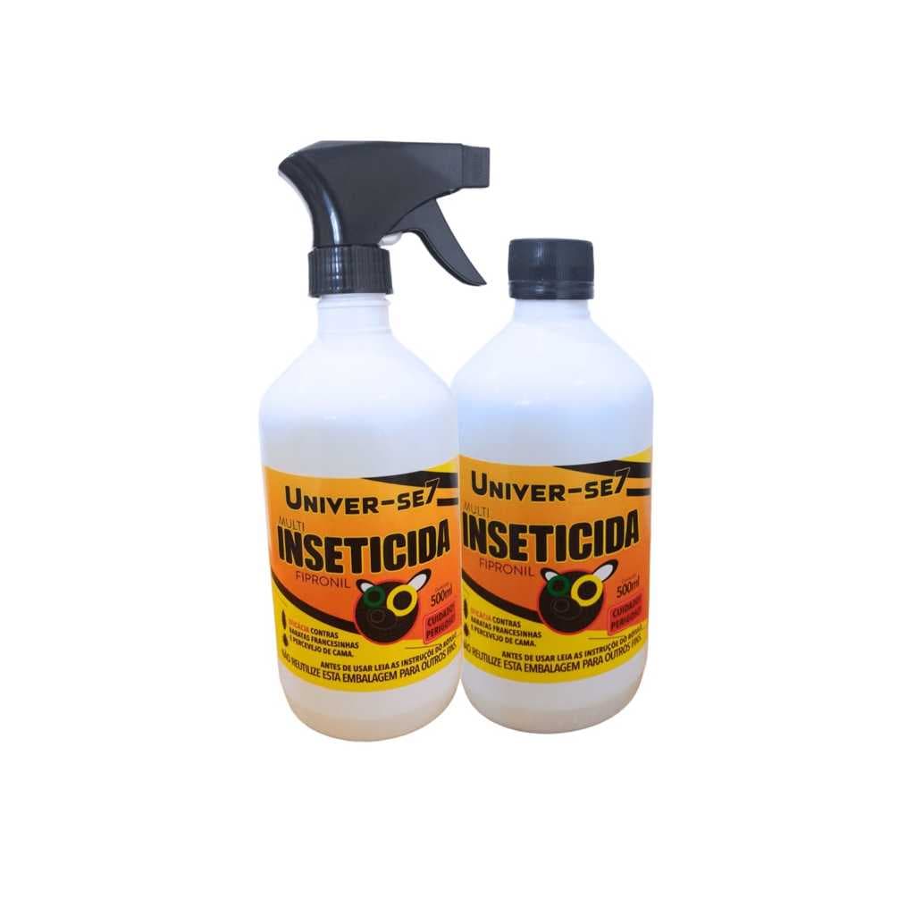 2 Univer-se7 Multi-Inseticida 500ml Elimina baratas francesinhas, percevejo de cama com borrifador