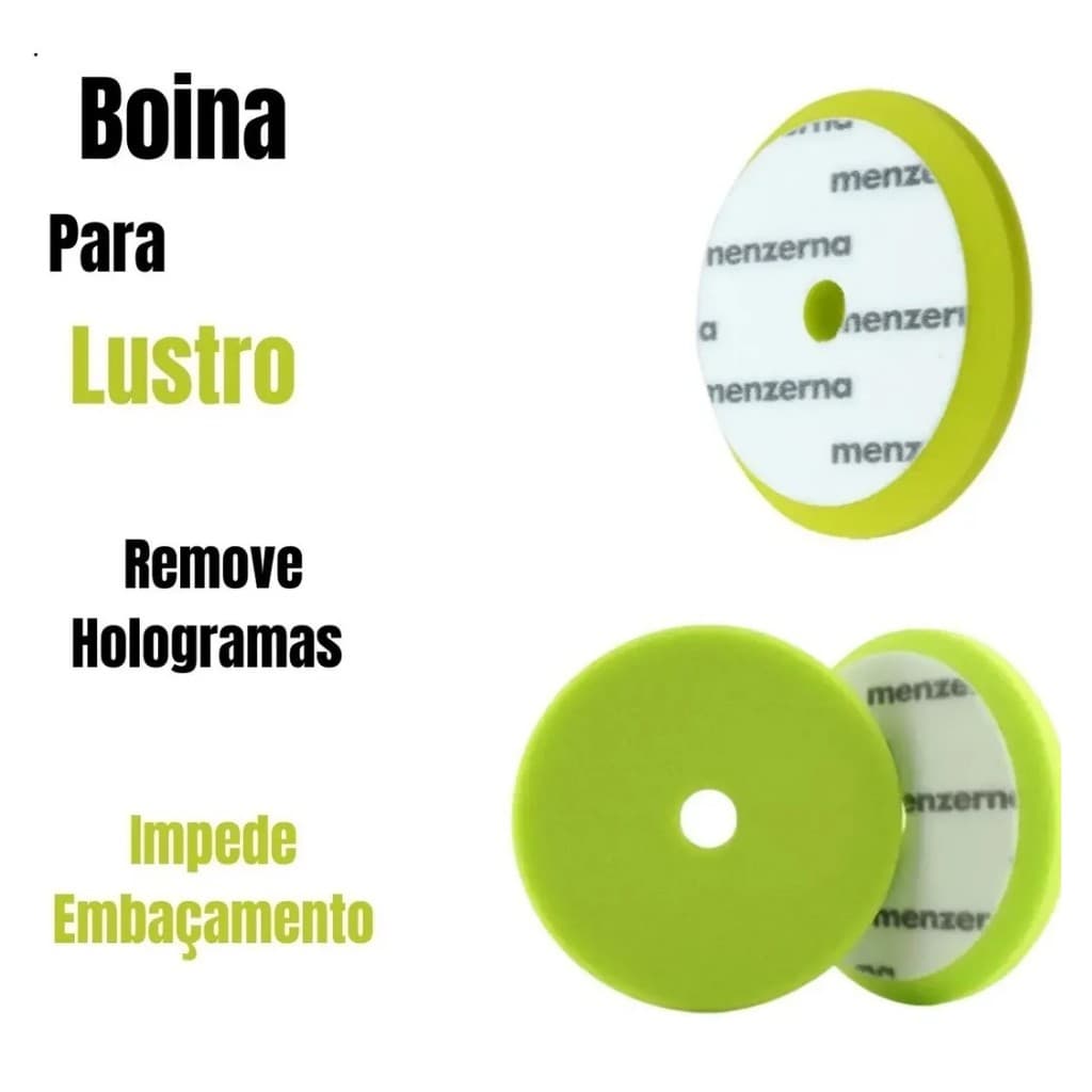 Boina de Espuma Refino e Lustro Verde Soft Cut 6" Polimento Automotivo Politriz Roto Orbital ou Rotativa