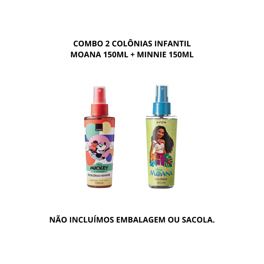 COMBO 2 COLÔNIAS INFANTIL MOANA 150ML + MINNIE 150ML