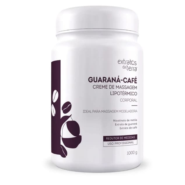 Creme de Massagem Corporal  Profissional Lipotérmico 1kg Guaraná Café - Extratos da Terra