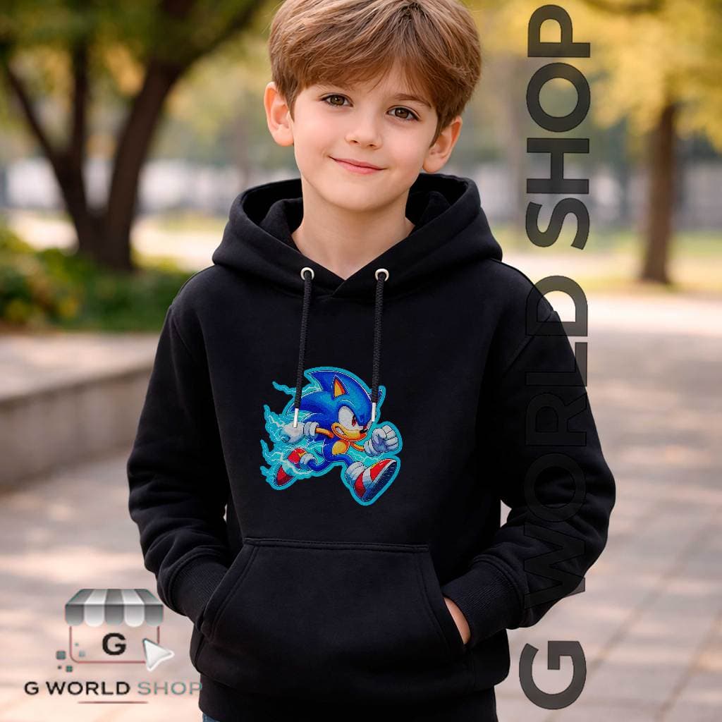 Moletom Com Capuz Sonic Correndo Blusa de Frio Flanelado Casaco de Inverno Alta Qualidade