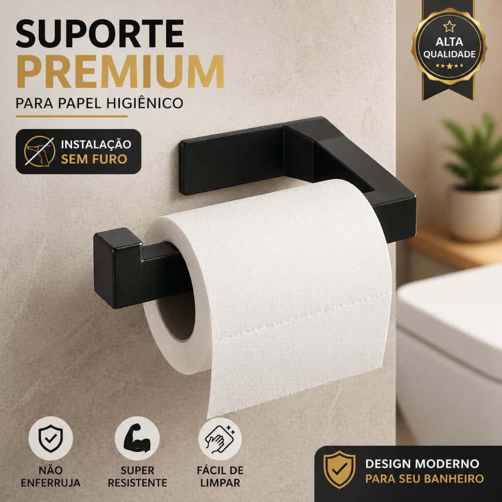 Porta Papel Higiênico Acessórios Banheiro Com Cola 3M