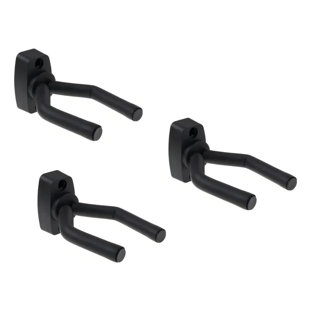 Kit 03 Suporte Moderno Parede Violão Cavaco Ukulele Guitarra Cor Preto