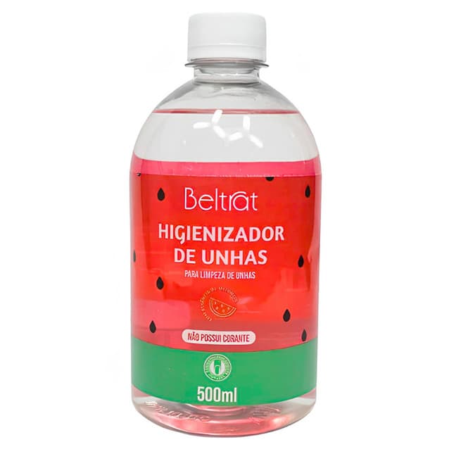 Higienizador Beltrat 500ml Melancia Limpeza Profissional Unhas Alta Performance Secagem Rápida