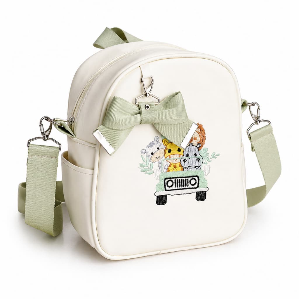 Mochila Bolsa Fraldas Maternidade Multifuncional Térmica e Impermeável / Tema Safari e Borboleta