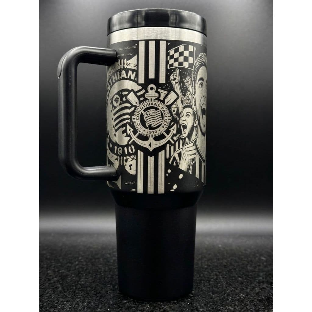 Copo Térmico Personalizado Time do Coração 1200ml Laser 360º Com Nome
