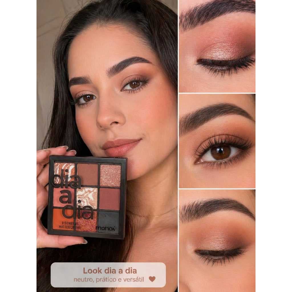 marav/paletas de sombras para olhos 9 cores {matte e glow} alta pigmentação ideal para maquiagem do dia a dia