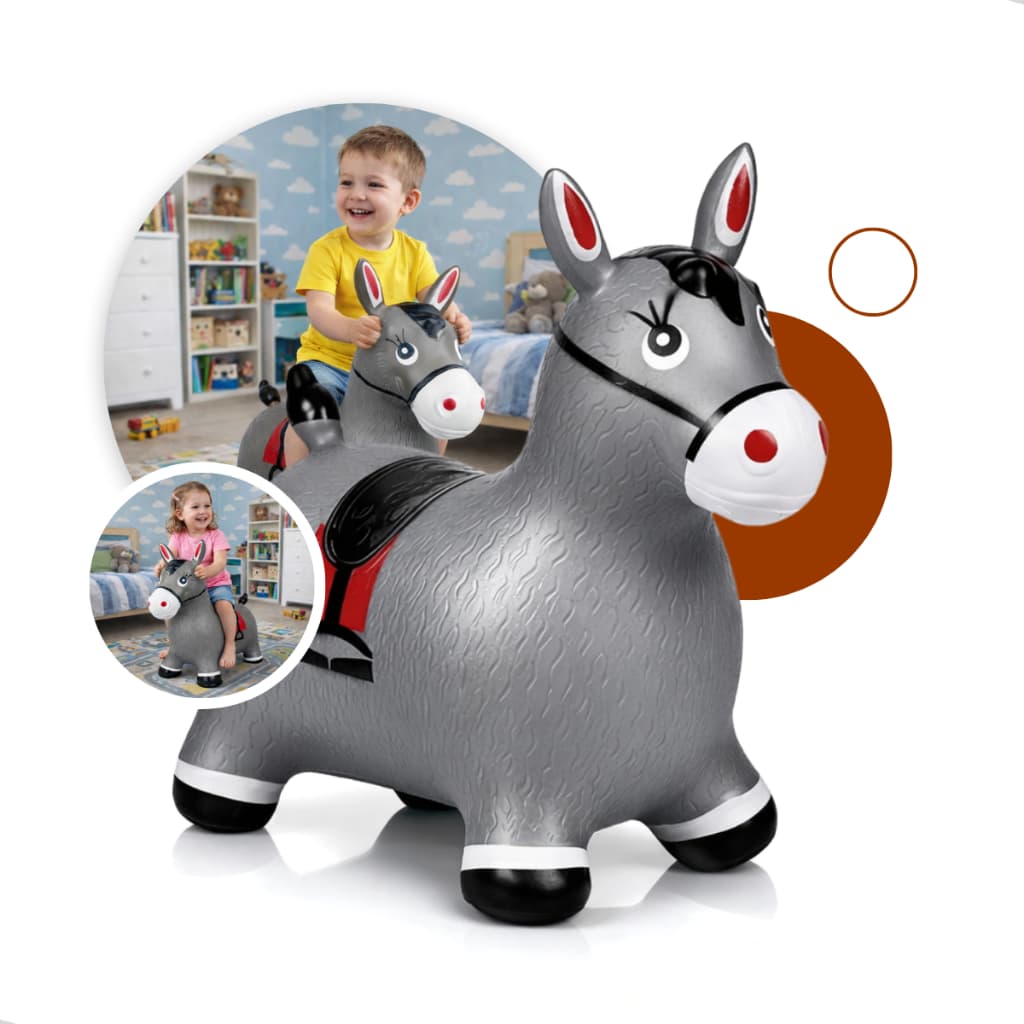Kit 1 a 5 Cavalinhos Upa Upa Infantil Pocotó com Som Pula Pula Inflável Com Luz e Som Vaquinha Giraf