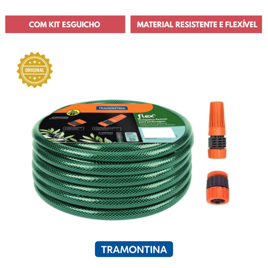 Mangueira Tramontina Flex Jardim 20m Com Kit Esguicho