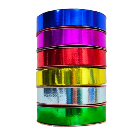Kit 6 Fitas Metalizadas 15mm X 10 Metros Laços Presente Embalagem Cestas