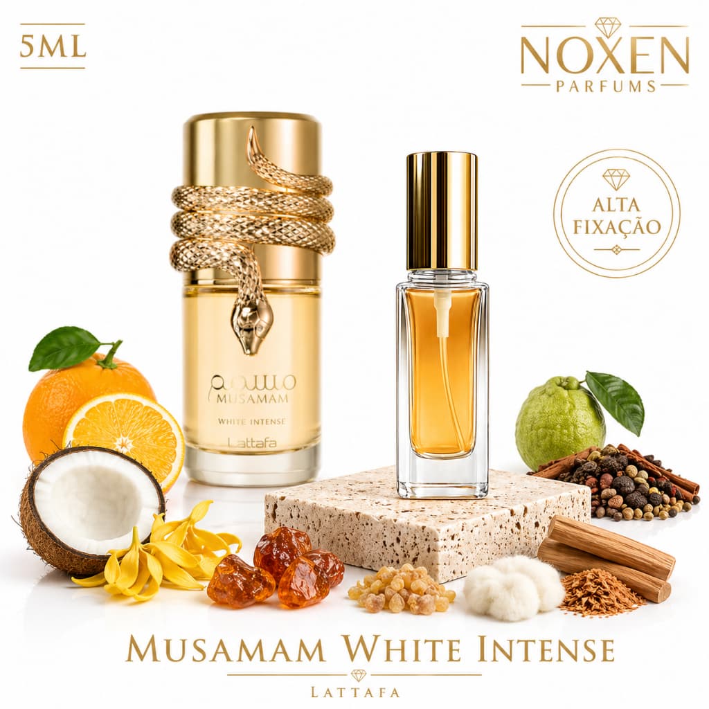 Perfume Feminino 5ml Premium Vidro Spray Musamam White Intense Elegante Sofisticado