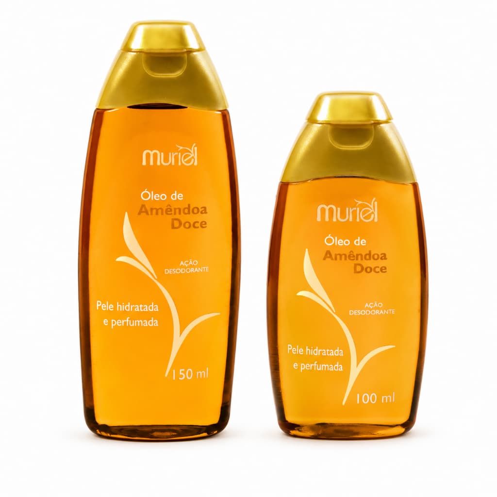Kit 2 Banho Amêndoa Doce Óleo Corporal Premium Muriel Hidratante 200ml ou 300ml