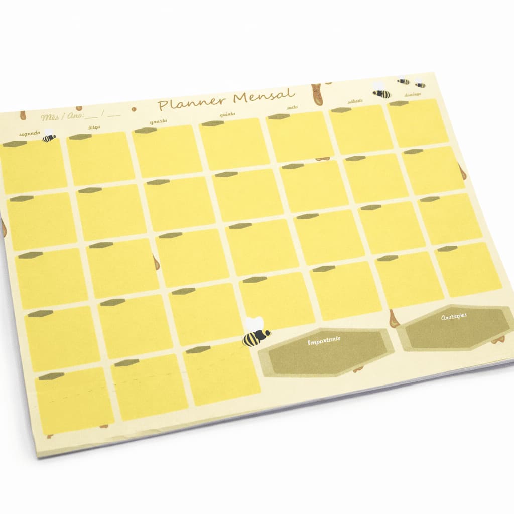 Planner semanal ou mensal Abelha