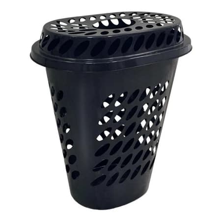Cesto de Roupa Suja 60 Litros Organizador Multiuso Oval Elegance Com Tampa Grande Reforçado