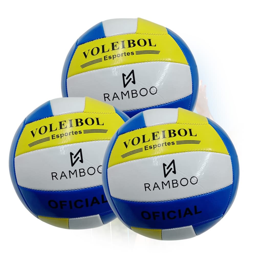 Kit 3 Bolas Volei de Praia Profissional Quadra Areia Treino Ramboo