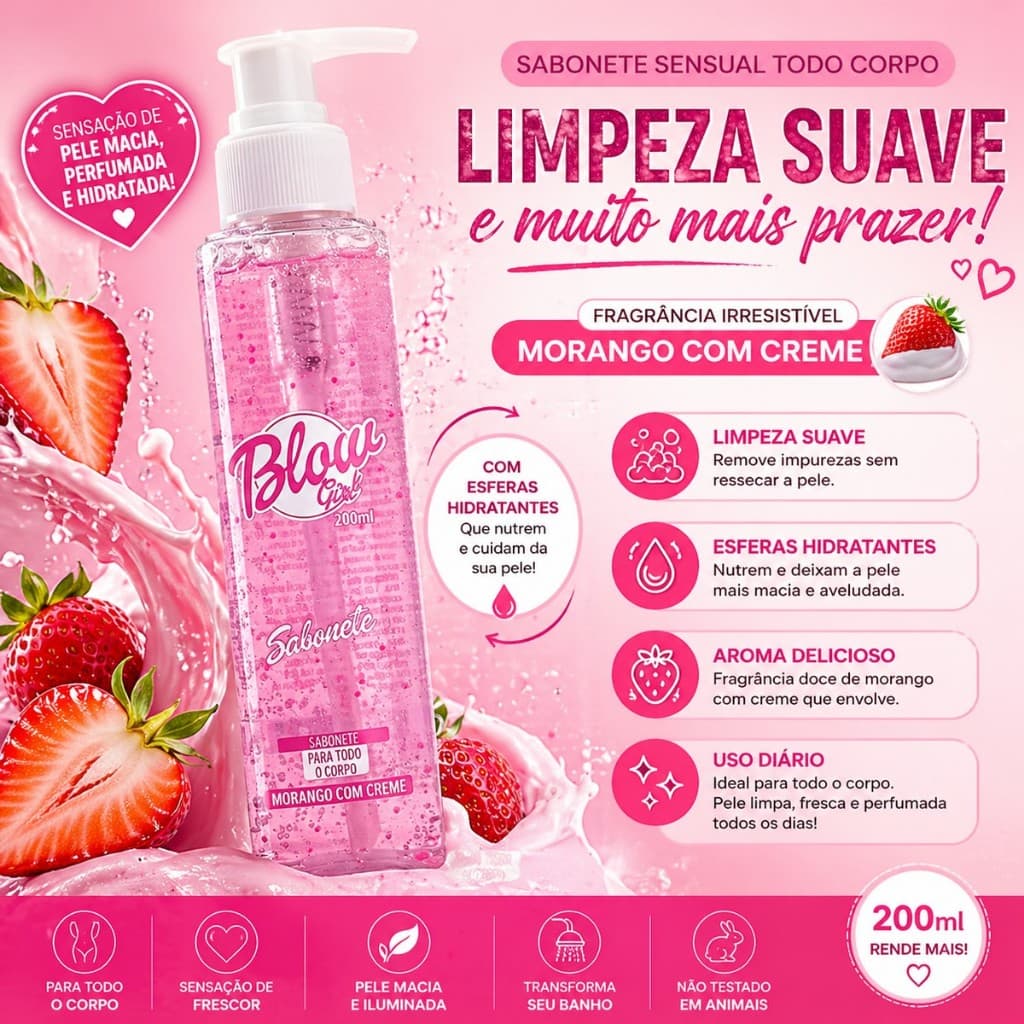 Sabonete Sensual Todo Corpo Blow Girl 200ml – Limpeza Suave e Aroma Irresistível