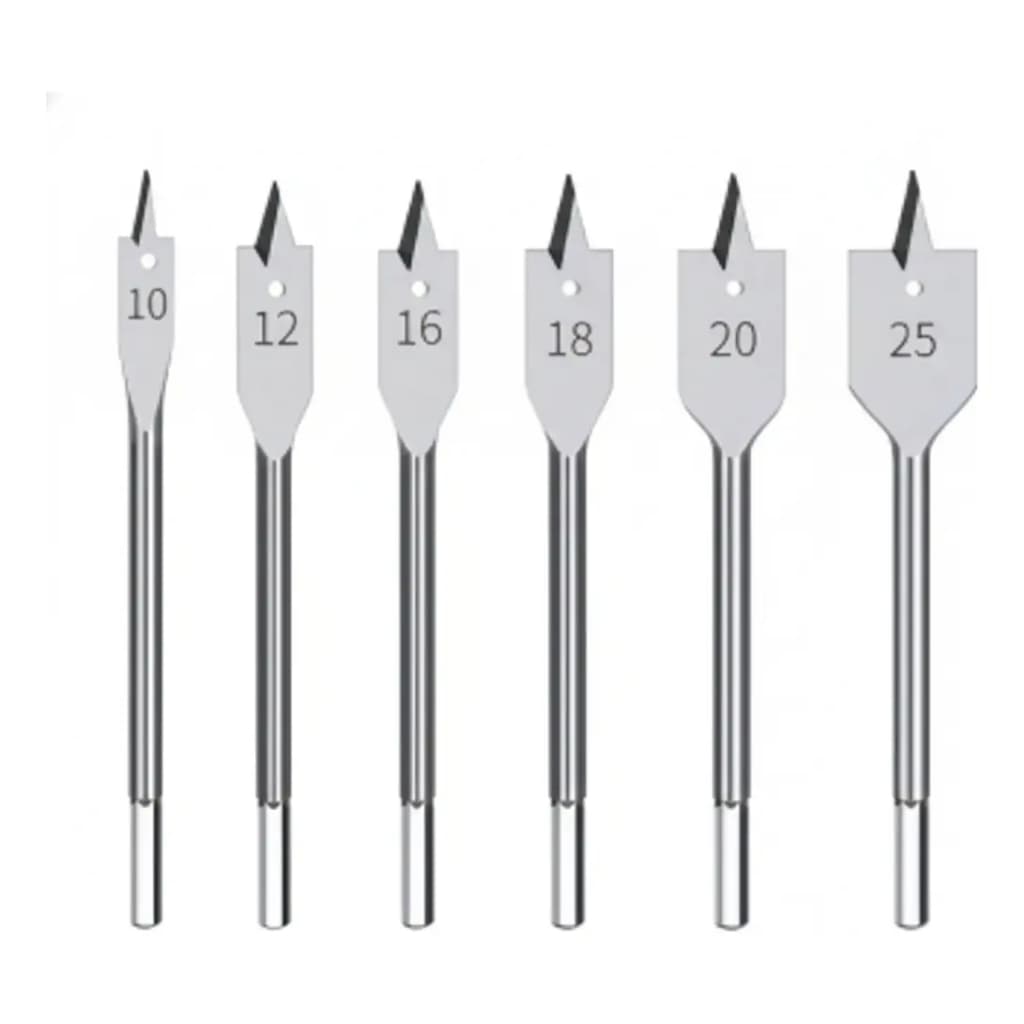 Kit 6 Brocas Sextavada Chata Furar Madeira Fechadura Porta
