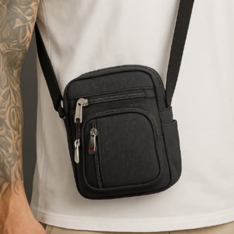 Bolsa Pochete Sport Shoulder Bag Transversal Lateral Masculina Feminina com Alça Regulável