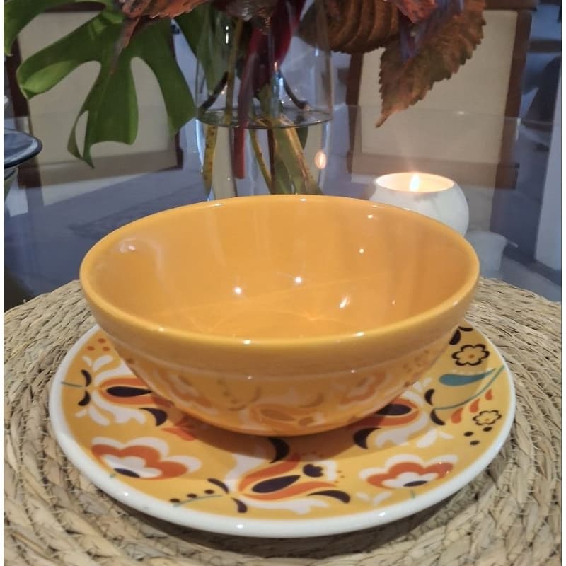 Prato sobremesa e bowl porcelana Oxford