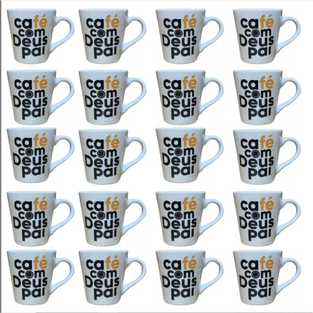 Jogo Caneca Porcelana Café Com Deus Pai Xicara Personalizada chá