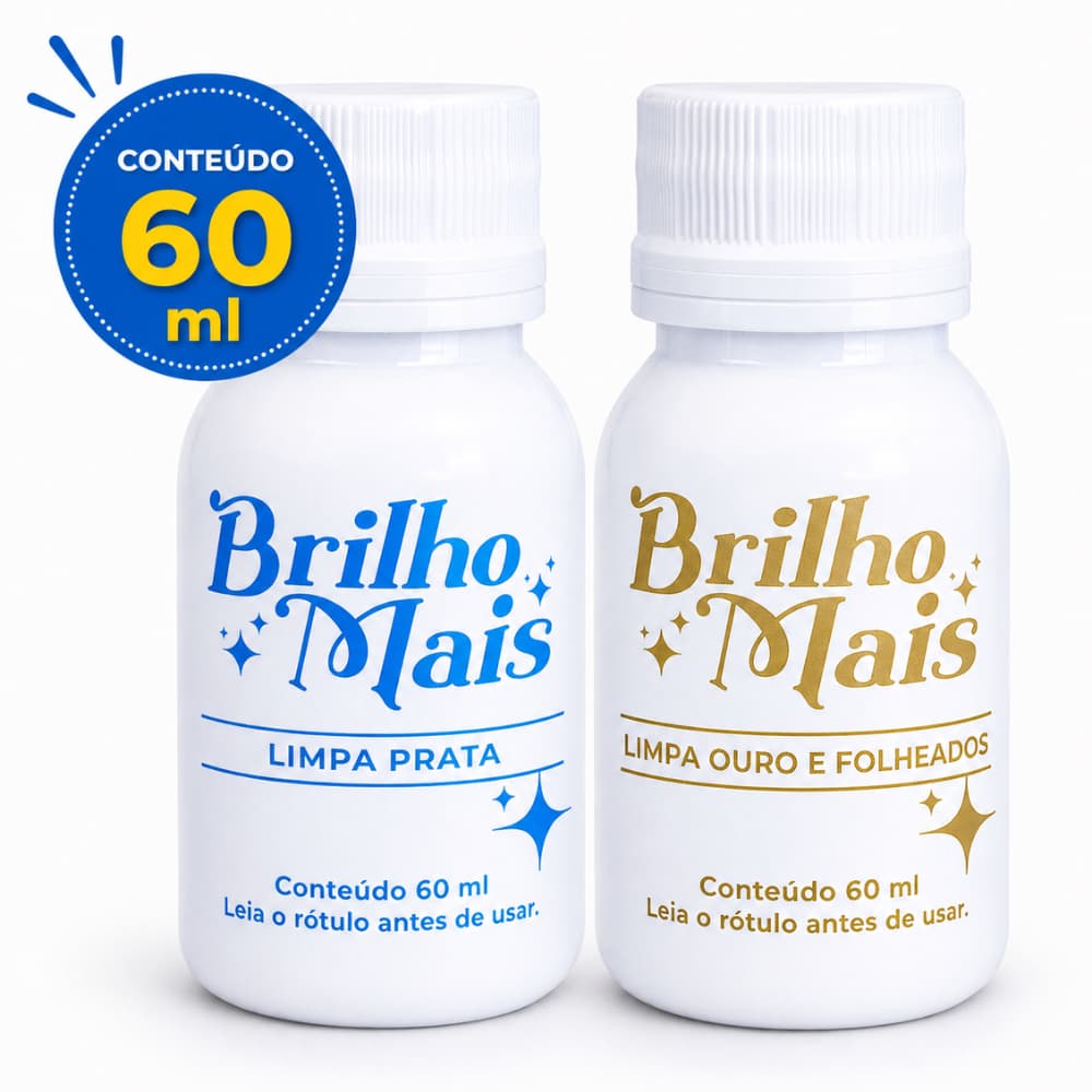 Limpa Joias Brilho Mais 60 ml para Prata e Ouro