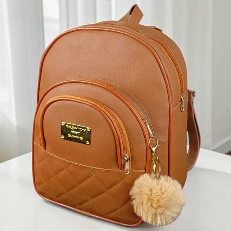Mochila Feminina Elegante Bolsa Mochilinha Reforçado c Chaveiro  Moda Simples