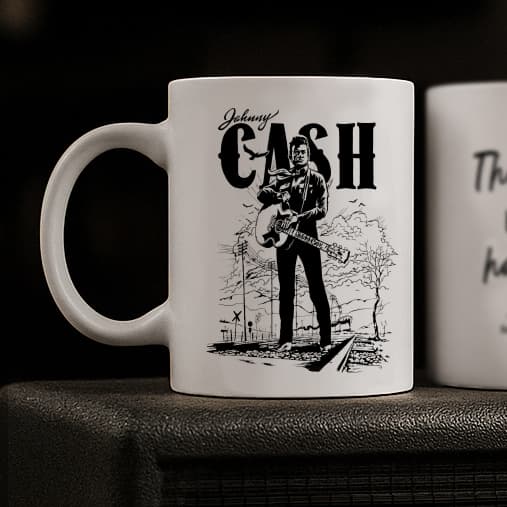 Caneca Cantor Johnny Cash - This Morning With Her Having Coffee I em Cerâmica 325ml