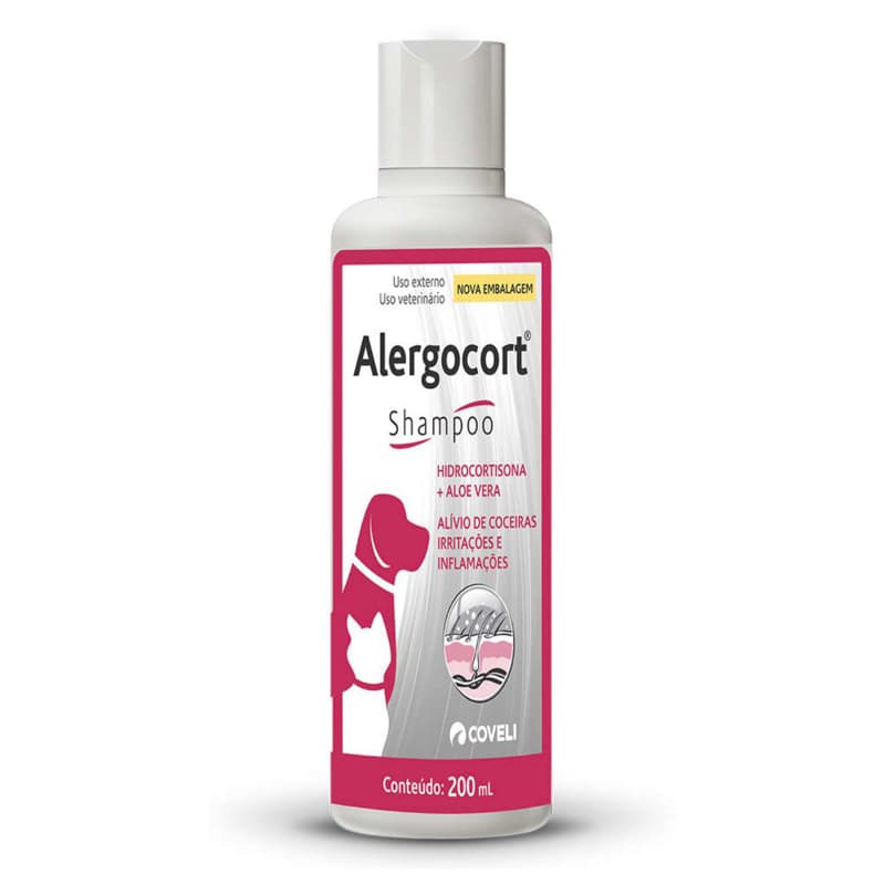 Shampoo Antialérgico Coveli Alergocort para Cães e Gatos - 200 mL