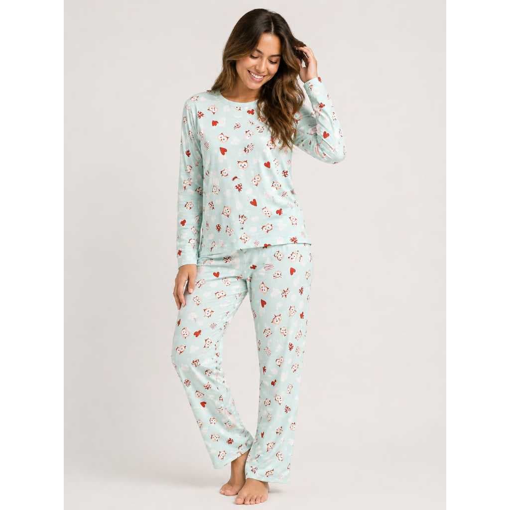Pijama Feminino Longo Suede Premium Inverno Quentinho Super Macio Confortável