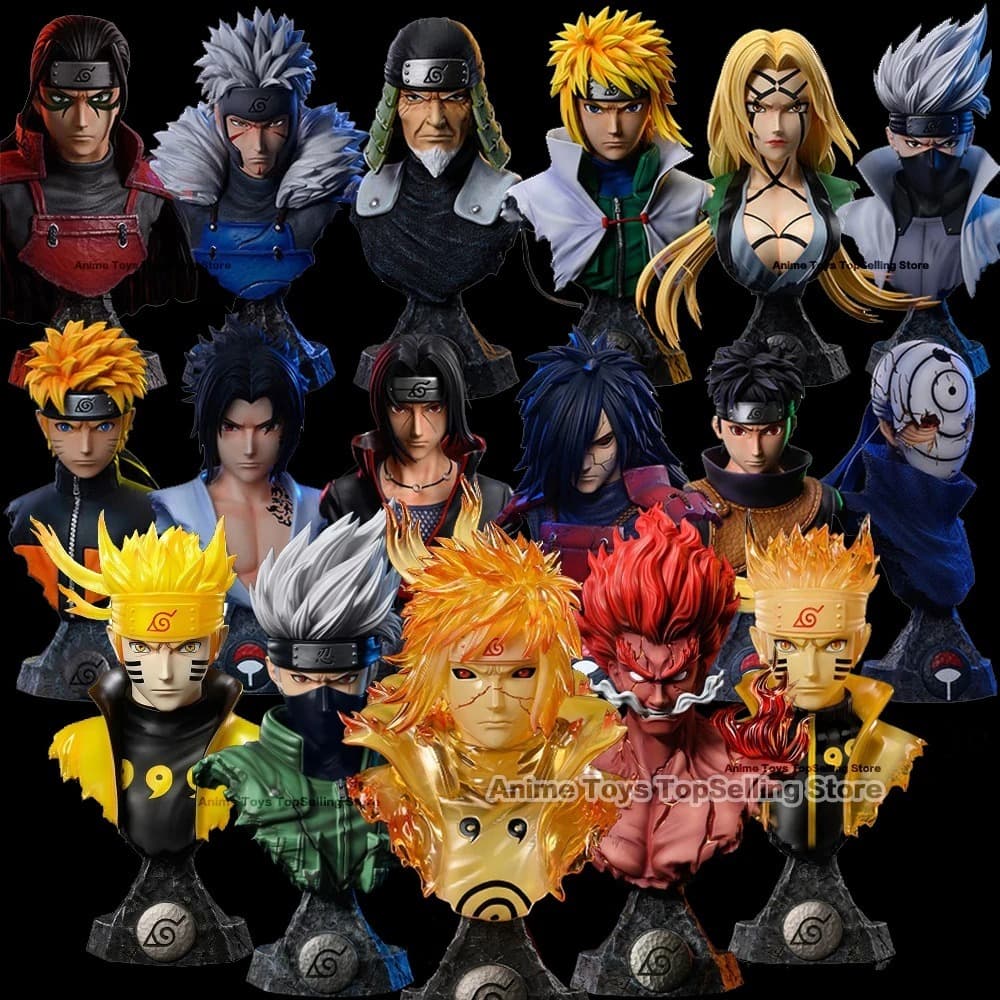 Bustos Naruto Shippuden Boneco Action FIgure Colecionaveis Naruto Sasuke Minato Kakashi Tsunade Obito Hashirama Tobi