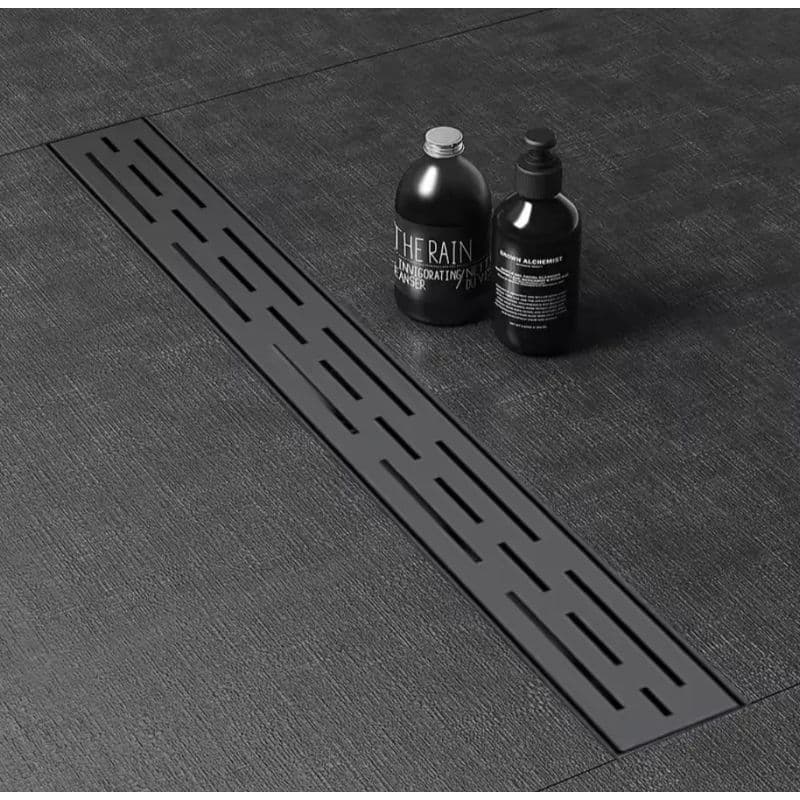 Ralo Preto de Banheiro Linear 6x50cm Lavabo Área Gourmet Sacada Lavanderia Não Enferruja Durável
