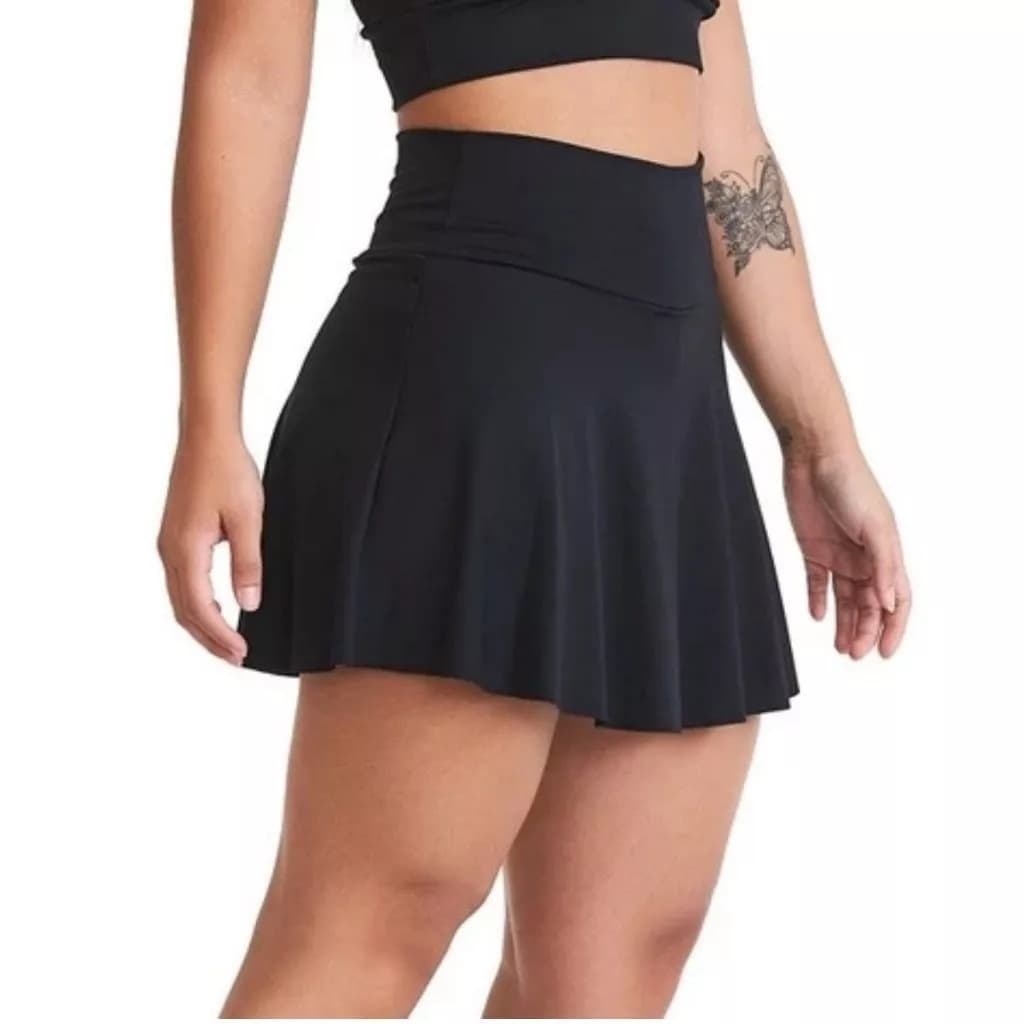 Saia Shorts Fitness Feminino Com Short Interno / Suplex Cintura Alta