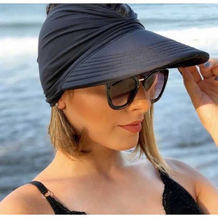 Boné Viseira Feminina Praia Moda Piscina Viseira Turbante Tecido Premium - TURBANTE PROMOÇÃO