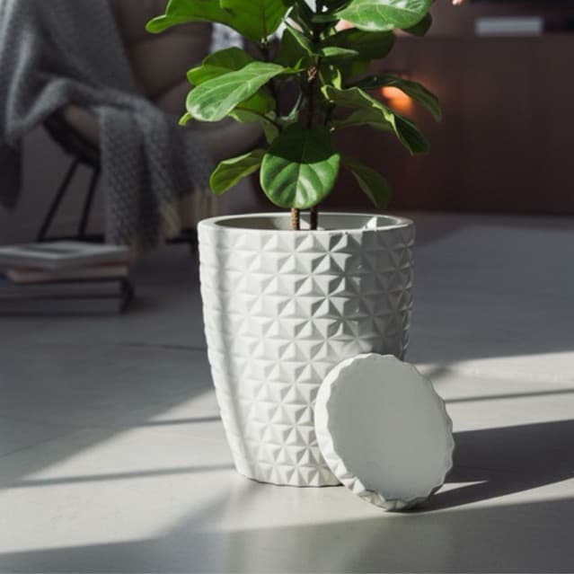 Vaso para plantas polietileno diamante P COM PRATO COLETOR